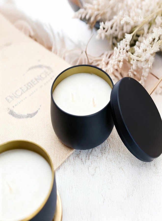 Encebience Premium Scented Tin Jar Candle | 100% Pure Plant-Based Soy Wax | Evening Whispers Aroma | 2-Wick Matte Black Jar Home Décor & Aromatherapy Candle - 170 gm | Up to 30Hrs Burn Time - Image 2